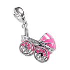 Sterling Silver Pink Baby Buggy Charm, Women's, Grey