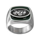 Men's Stainless Steel New York Jets Ring, Size: 10, Silver