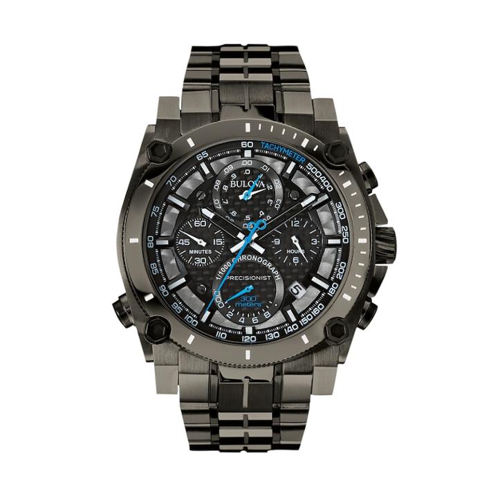 Bulova Men's Precisionist Stainless Steel Chronograph Watch - 98b229, Size: Large, Dark Grey