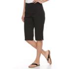Petite Croft & Barrow&reg; Crisscross Skimmer Capris, Women's, Size: 14 Petite, Black