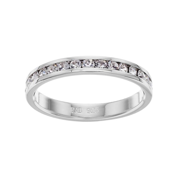 Traditions Sterling Silver Crystal Birthstone Eternity Ring, Women's, Size: 10, White