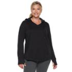Plus Size Tek Gear&reg; V-neck Hoodie, Women's, Size: 1xl, Black