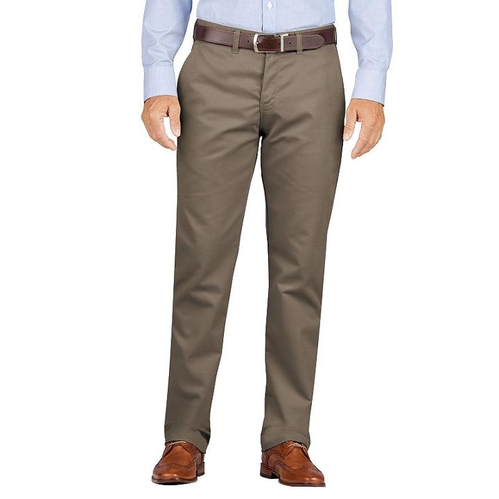 Men's Dickies Slim-fit Wrinkle-resistant Khaki Dress Pants, Size: 44x32, Brown Oth