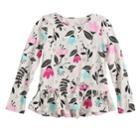 Girls 4-10 Jumping Beans&reg; Pieced Ruffle Hem Top, Size: 8, Lt Beige