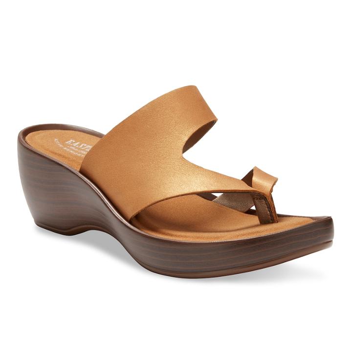 Eastland Laurel Women's Thong Wedge Sandals, Size: Medium (11), Med Brown