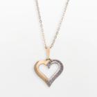 Diamond Fascination 14k Gold Open-heart Pendant, Women's, Size: 18, White