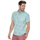 Men's Sonoma Goods For Life&trade; Flexwear Modern-fit Poplin Button-down Shirt, Size: Medium, Turquoise/blue (turq/aqua)