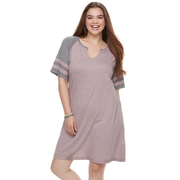 Juniors' Plus Size So&reg; Varsity Striped Dress, Teens, Size: 1xl, Lt Purple