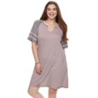 Juniors' Plus Size So&reg; Varsity Striped Dress, Teens, Size: 1xl, Lt Purple