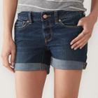 Petite Sonoma Goods For Life&trade; Jean Boyfriend Shorts, Women's, Size: 8 Petite, Dark Blue