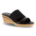 Tuscany By Easy Street Adagio Women's Wedge Sandals, Size: Medium (8.5), Grey (charcoal)