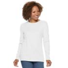 Petite Croft & Barrow&reg; Essential Crewneck Tee, Women's, Size: Xxl Petite, White