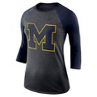 Women's Nike Michigan Wolverines Baseball Tee, Size: Medium, Grey