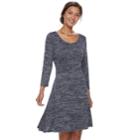 Women's Apt. 9&reg; Pleated Fit & Flare Dress, Size: Large, Dark Blue