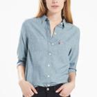 Women's Levi's&reg; Boyfriend Shirt, Size: Xl, Med Blue