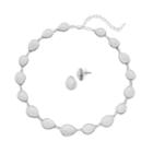 Napier Teardrop Collar Necklace & Stud Earring Set, Women's, White