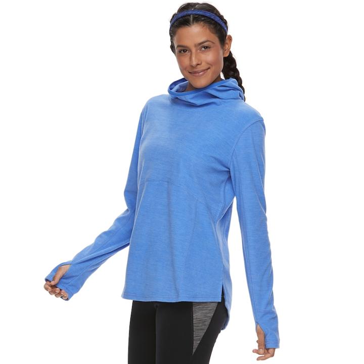 Women's Tek Gear Microfleece Popover Hoodie, Size: Small, Med Blue