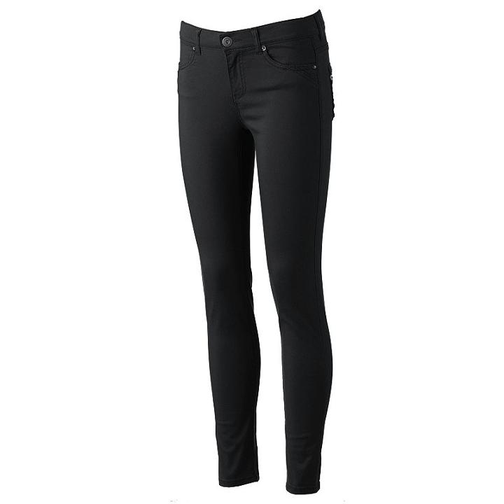 Juniors' Unionbay Uniform Skinny Pants, Girl's, Size: 3, Black