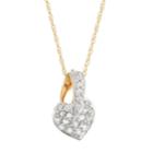 Two Tone 14k Gold 1/8 Carat T.w. Diamond Heart Pendant Necklace, Women's, White