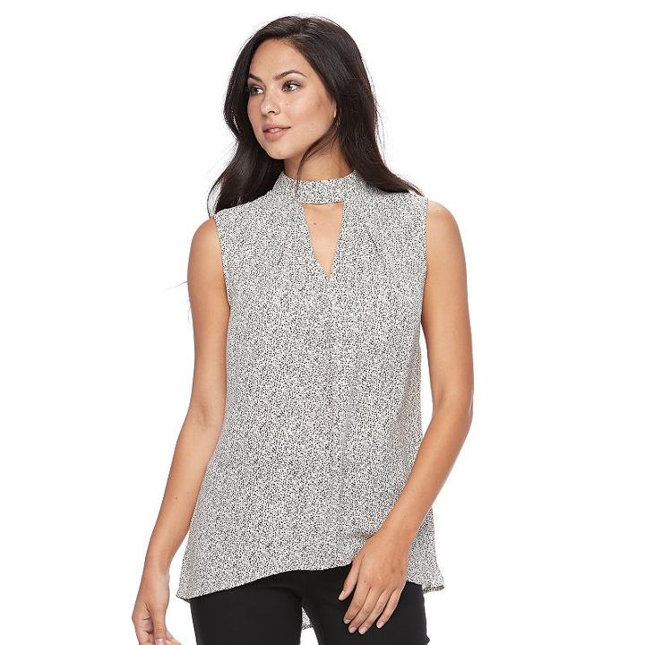 Women's Apt. 9&reg; Cutout Mockneck Top, Size: Medium, White