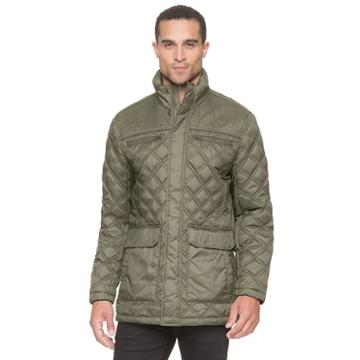 Men's Am Studio By Andrew Marc Quilted Midlength Jacket, Size: Xl, Med Green