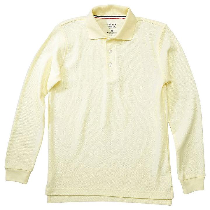 Boys 4-20 French Toast School Uniform Long-sleeve Pique Polo, Boy's, Size: 14-16, Yellow
