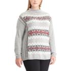 Plus Size Chaps Fairisle Mockneck Sweater, Women's, Size: 1xl, Grey