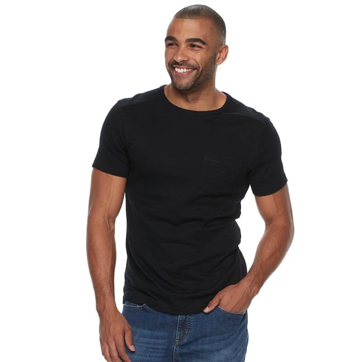 Men's Apt. 9&reg; Slubbed Pocket Tee, Size: Large, Black