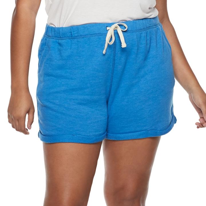 Juniors' Plus Size So&reg; Roll Cuff French Terry Shorts, Teens, Size: 1xl, Med Blue