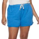 Juniors' Plus Size So&reg; Roll Cuff French Terry Shorts, Teens, Size: 1xl, Med Blue