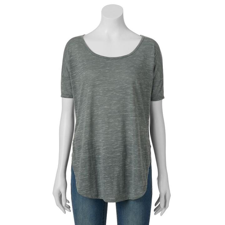 Women's Sonoma Goods For Life&trade; Marled Scoopneck Tee, Size: Medium, Lt Green