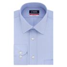 Men's Chaps Essentials Regular-fit Microcheck Wrinkle-free Stretch Collar Dress Shirt, Size: M-32/33, Light Blue