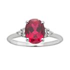 10k White Gold Lab-created Ruby And Diamond Accent Ring, Women's, Size: 6, Red