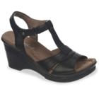 Naturalsoul By Naturalizer Ravish Women's T-strap Wedge Sandals, Size: Medium (7.5), Black