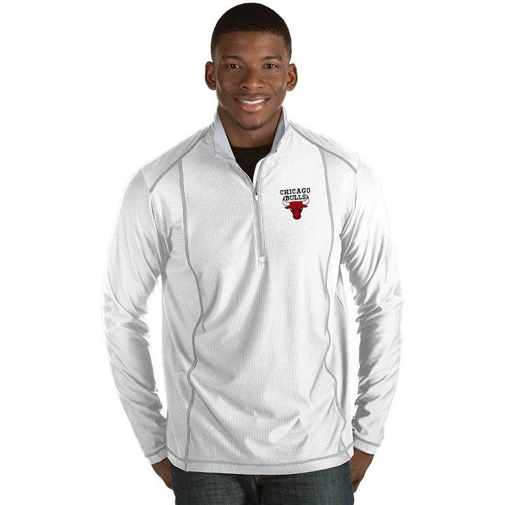 Antigua, Men's Chicago Bulls Tempo Quarter-zip Pullover, Size: Medium, White