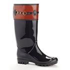Henry Ferrera Opera Women's Water-resistant Two-tone Rain Boots, Size: 7, Black
