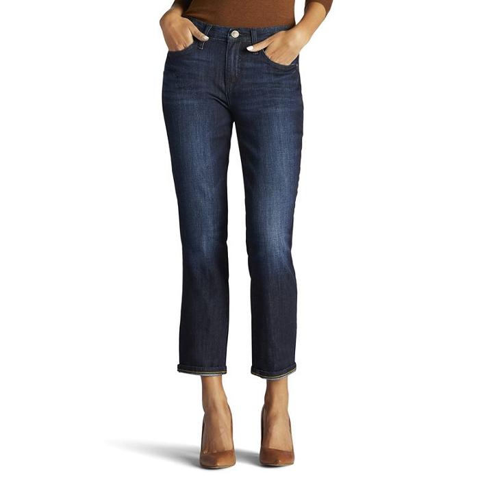 Women's Lee Taylor Slim Boyfriend Jeans, Size: 10 Avg/reg, Dark Blue