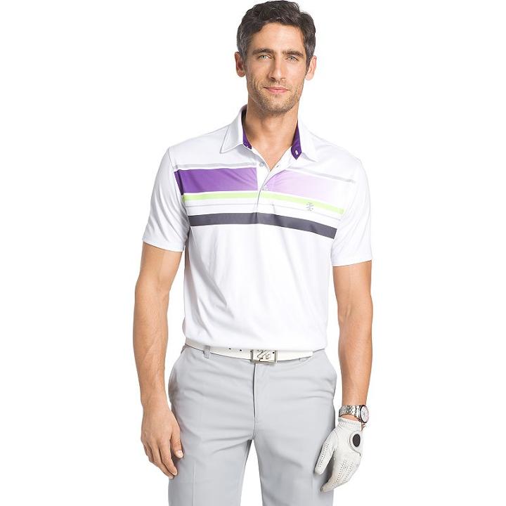 Men's Izod Classic-fit Striped Performance Golf Polo, Size: Xl, White Oth