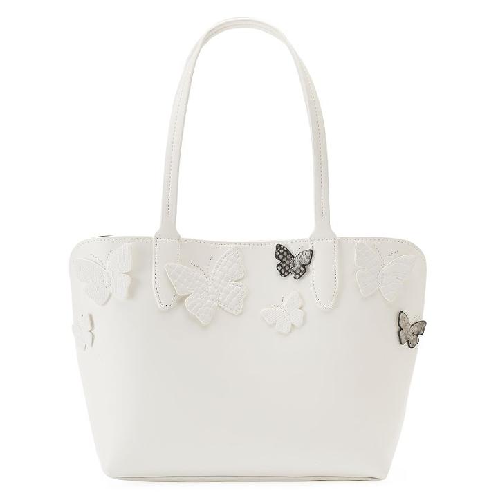 Mondani Kimona Butterfly Applique Satchel, Women's, White