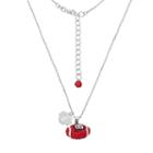North Carolina State Wolfpack Sterling Silver Team Logo & Crystal Football Pendant Necklace, Women's, Size: 18, Multicolor