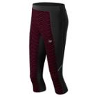 Women's New Balance Printed Accelerate Capri Workout Leggings, Size: Medium, Purple Oth