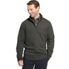 Men's Arrow Classic-fit Sueded Fleece Quarter-zip Pullover, Size: Small, Dark Green
