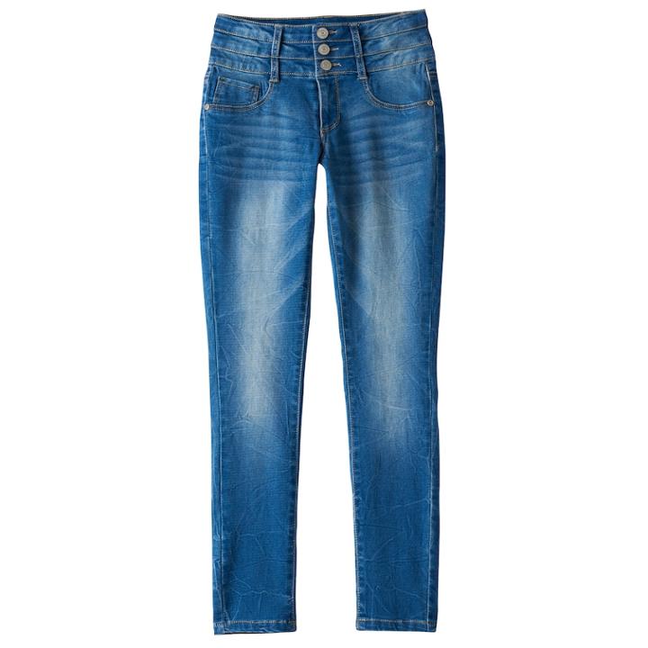 Plus Size Girls 7-16 Mudd&reg; High-rise Triple Stacked Waist Jeggings, Size: 18 1/2, Med Blue