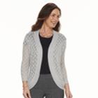Petite Napa Valley Open-stitch Crochet Cardigan, Women's, Size: M Petite, Light Grey