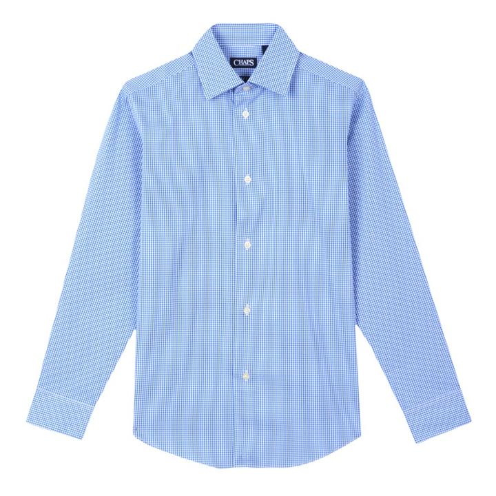 Boys 8-20 Chaps Gingham Button-down Shirt, Size: 14-16, Med Blue