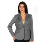 Women's Harve Benard One-button Solid Blazer, Size: 4, Dark Grey