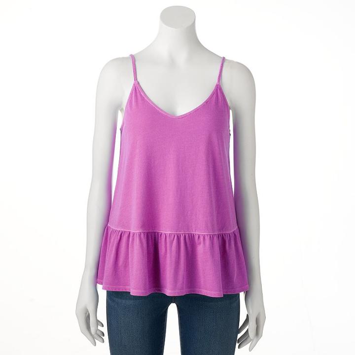 Women's Sonoma Goods For Life&trade; Peplum Camisole, Size: Large, Dark Pink