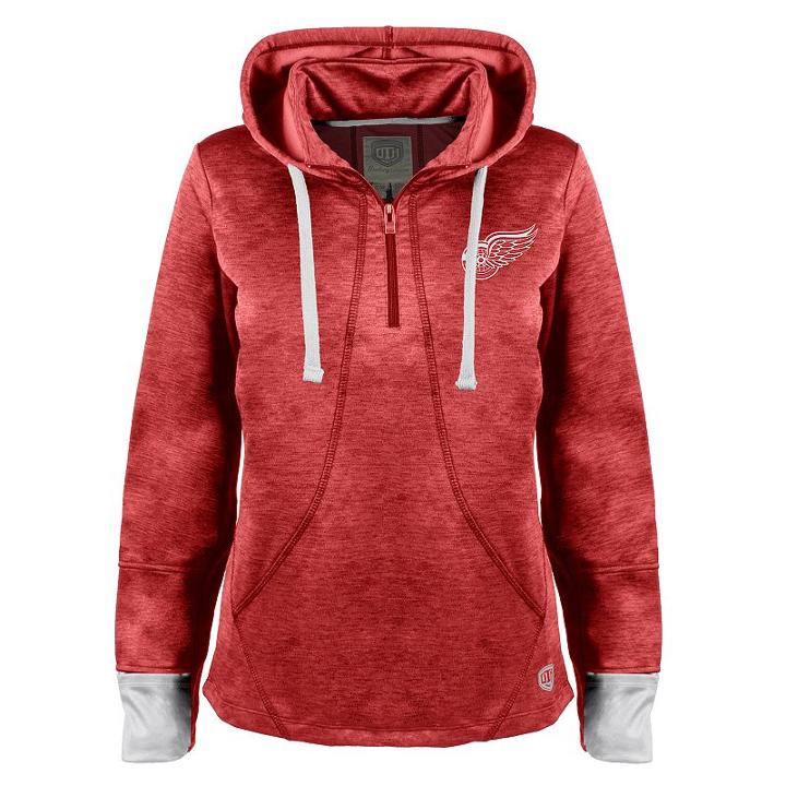 Women's Old Time Hockey Detroit Red Wings Annabelle Quarter-zip Hoodie, Size: Large