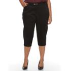 Plus Size Gloria Vanderbilt Anita Capri Pants, Women's, Size: 20 W, Black
