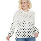 Plus Size Popsugar Crewneck Sweater, Women's, Size: 1xl, White